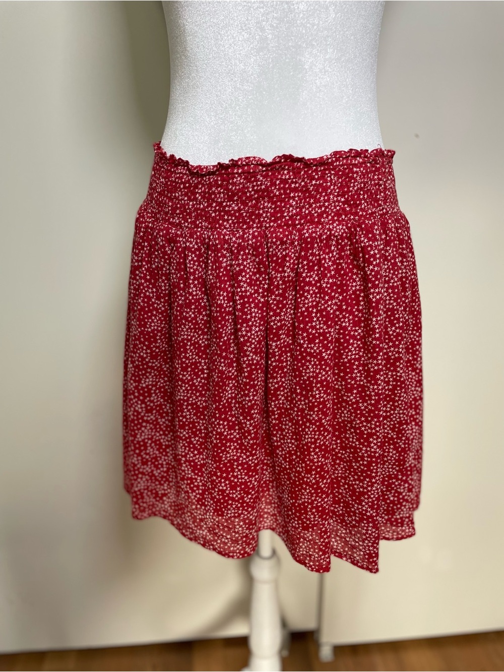 Old Navy Red Mini Skirt with White Star Print